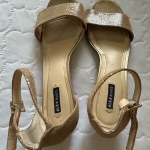 Alex Marie Shimmering Tan Heels